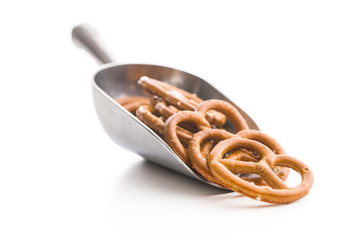 Salted mini pretzels snack.