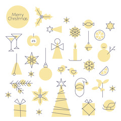 Set of simple christmas icon