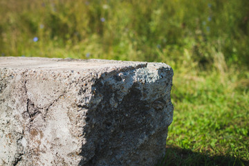 concrete slab on grass