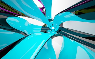 Abstract Architecture. Concept of organic architecture.3D illustration and rendering