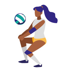 young woman playing volleyball