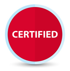 Certified flat prime red round button