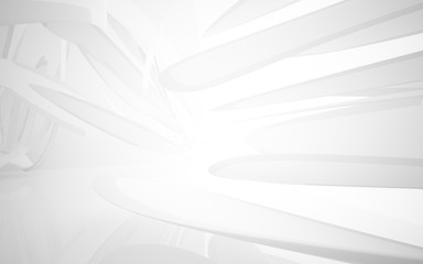 Abstract smooth white interior of the future. Architectural background. 3D illustration and rendering 