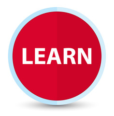 Learn flat prime red round button