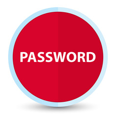 Password flat prime red round button