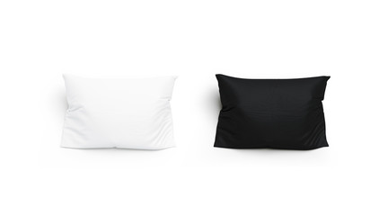 Naklejka premium Blank black and white pillow mock up set, isolated