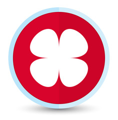 Flower leaf icon flat prime red round button