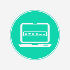 Locked laptop vector icon sign symbol