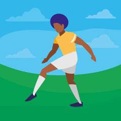 young man playing soccer