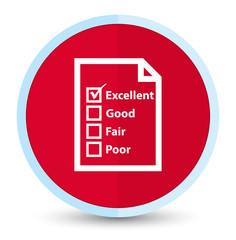 Questionnaire icon flat prime red round button
