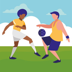 young athletes playing soccer