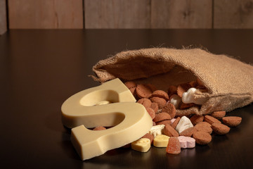 Dutch kruidnootjes and chocolate letter for the Sinterklaas celebration