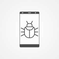 Computer virus vector icon sign symbol