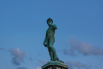 David statue on Piazzale Michelangelo. Evening. Florence, Italy.