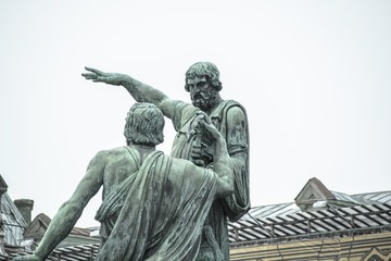 Monument to Minin and Pozharsky on Red Square. Moscow, Russia
