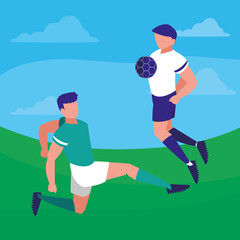 young athletes playing soccer