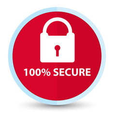 100% secure flat prime red round button