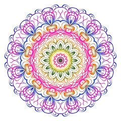 Ornamental circle pattern. Hand draw Mandala. Vintage decorative elements. vector illustration. Anti-stress therapy pattern.