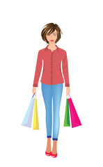Girl holding shopping bags