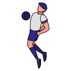 young man playing soccer