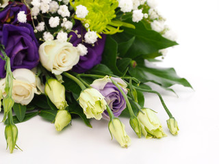 Roses flower bouquet on white background