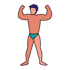 strong man with swimsuit