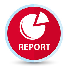 Report (graph icon) flat prime red round button