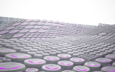 Fototapeta premium Empty dark abstract glass violet and concrete smooth interior. Architectural background. 3D illustration and renderin