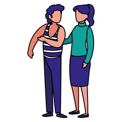 young couple modeling characters