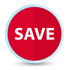 Save flat prime red round button