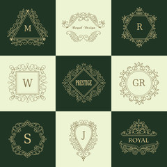 Vintage Floral Frames for your Logo, Invitation, Wedding Background.