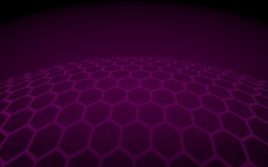 Multilayer sphere of honeycombs, red on a dark background, social network, computer network, technology, global network. 3D illustration