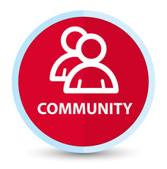 Community (group icon) flat prime red round button