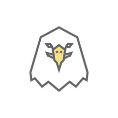Stylized geometric Eagle head illustration. Vector icon tribal design