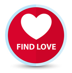 Find love flat prime red round button