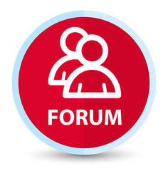 Forum (group icon) flat prime red round button