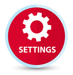 Settings flat prime red round button