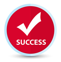 Success (validate icon) flat prime red round button