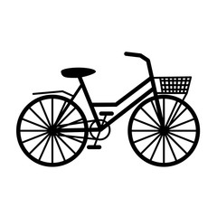 Fototapeta na wymiar Bicycle black silhouette vector illustration