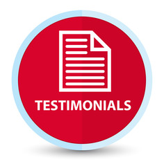 Testimonials (page icon) flat prime red round button