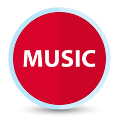 Music flat prime red round button