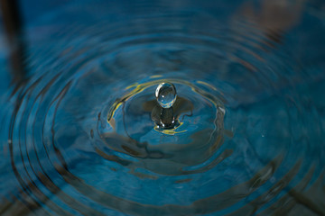 Splash of blue clear water splash, closeup