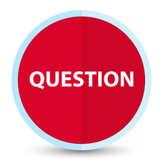 Question flat prime red round button
