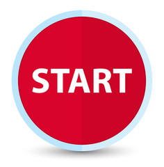 Start flat prime red round button