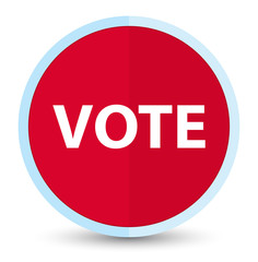 Vote flat prime red round button