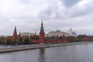 Red Square With Spasskaya Tower, Tsar Tower, Kremlin Wall and Moskva River view, Moscow, Russia