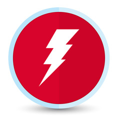 Electricity icon flat prime red round button