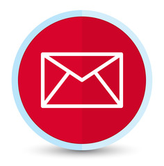 Email icon flat prime red round button