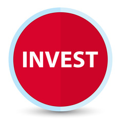Invest flat prime red round button