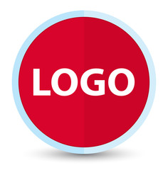 Logo flat prime red round button